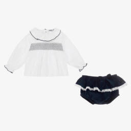Babidu-Girls Velvet Shorts and Blouse Set | Childrensalon Outlet