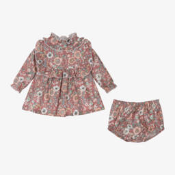 Babidu-Girls Vintage Pink Twill Dress | Childrensalon Outlet