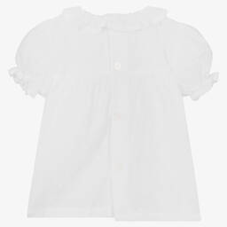Babidu-Girls White Cotton Blouse | Childrensalon Outlet