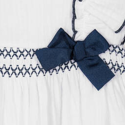 Babidu-Girls White Cotton Dress | Childrensalon Outlet