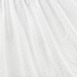 Babidu-Girls White Cotton Plumeti Dress | Childrensalon Outlet