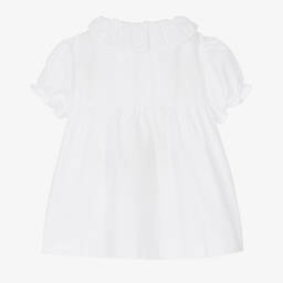 Babidu-بلوز قطن لون أبيض للبنات | Childrensalon Outlet