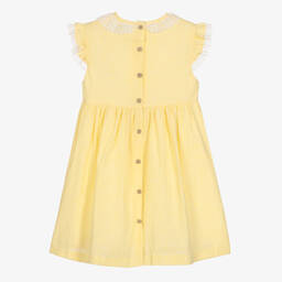 Babidu-Желтое хлопковое платье в клетку | Childrensalon Outlet