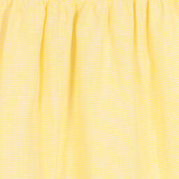 Babidu-Желтое хлопковое платье в клетку | Childrensalon Outlet