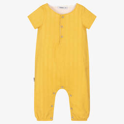 Babidu-Girls Yellow Cotton Babysuit | Childrensalon Outlet