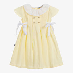 بابيدو -فستان قطن لون أصفر وأبيض | Childrensalon Outlet