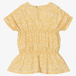 Babidu-Girls Yellow Cotton Dress | Childrensalon Outlet