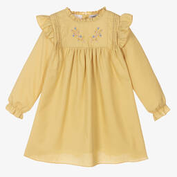 Babidu-Girls Yellow High-Neck Dress | Childrensalon Outlet
