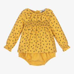 Babidu-Girls Yellow Shorts Set | Childrensalon Outlet