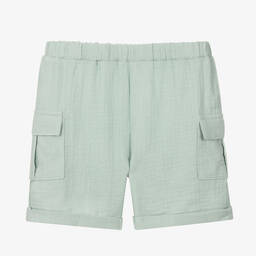 Babidu-Green Cotton Shorts | Childrensalon Outlet