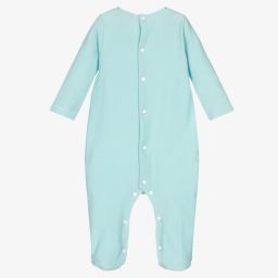 Babidu-Green Cotton Waffle Babygrow | Childrensalon Outlet
