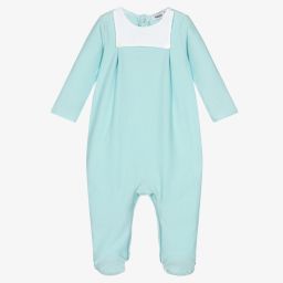 Babidu-Green Cotton Waffle Babygrow | Childrensalon Outlet