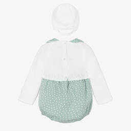 Babidu-Green & Ivory Knit Baby Girls Shortie Set | Childrensalon Outlet