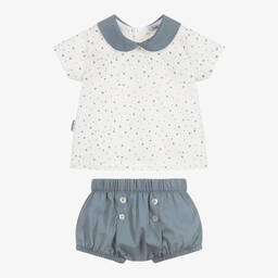 Babidu-Green & Ivory Shorts Set | Childrensalon Outlet
