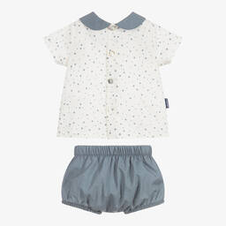 Babidu-Green & Ivory Shorts Set | Childrensalon Outlet
