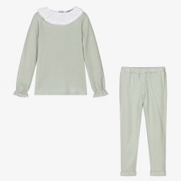Babidu-Зеленый трикотажный комплект с брюками | Childrensalon Outlet