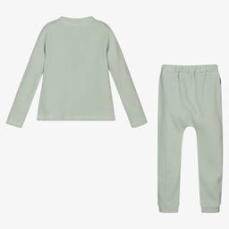 Babidu-Green Ribbed Jersey Tracksuit | Childrensalon Outlet