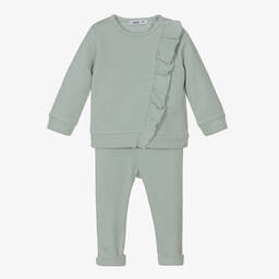 Babidu-Green Ribbed Jersey Tracksuit | Childrensalon Outlet
