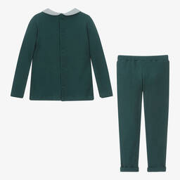 Babidu-Green Striped Frills Front Trousers Set | Childrensalon Outlet