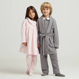 بابيدو -ثوب مراسم قطن محبوك لون رمادي للأولاد | Childrensalon Outlet