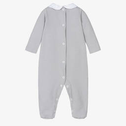 Babidu-Серый хлопковый комбинезон со сборками | Childrensalon Outlet