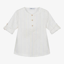 Babidu-Ivory Shirt & Blue Shorts Set  | Childrensalon Outlet