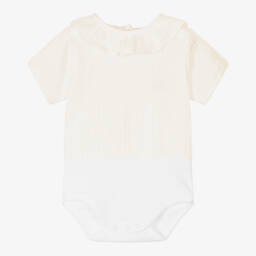 Babidu-Junior Boys Beige Muslin Bodysuit | Childrensalon Outlet
