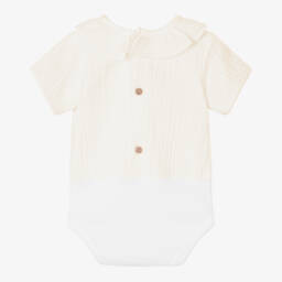 Babidu-Junior Boys Beige Muslin Bodysuit | Childrensalon Outlet