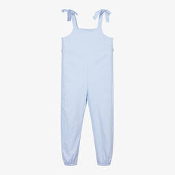 Babidu-Бледно-голубой хлопковый комбинезон для малышей | Childrensalon Outlet