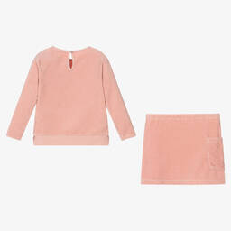 Babidu-Pink Cotton Corduroy Skirt Set | Childrensalon Outlet