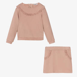 بابيدو -طقم تنورة قطن لون زهري | Childrensalon Outlet