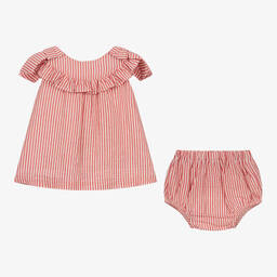 Babidu-Red & White Stripe Dress Set | Childrensalon Outlet