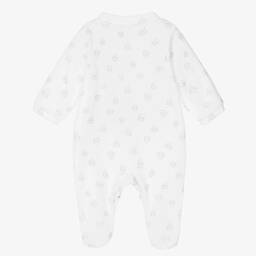 Babidu-White Cloud Velour Babygrow | Childrensalon Outlet