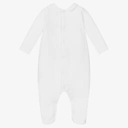 Babidu-White Cotton Babygrow | Childrensalon Outlet
