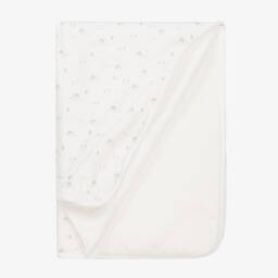 Babidu-White Cotton Hedgehog Blanket (90cm) | Childrensalon Outlet