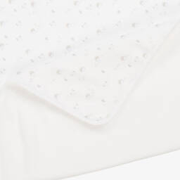 Babidu-White Cotton Hedgehog Blanket (90cm) | Childrensalon Outlet