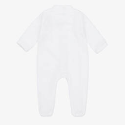 Babidu-White Fleece Babygrow | Childrensalon Outlet