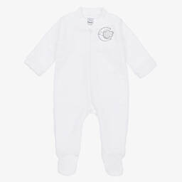 Babidu-White Fleece Babygrow | Childrensalon Outlet