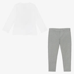 Babidu-Белый топ и брюки в клетку | Childrensalon Outlet