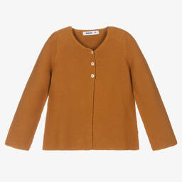 Babidu-Yellow Cotton Knit Cardigan | Childrensalon Outlet