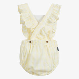 Babidu-Yellow & White Cotton Shortie | Childrensalon Outlet