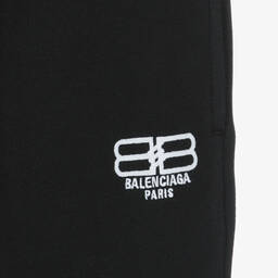 Balenciaga-Black Cotton Logo Joggers | Childrensalon Outlet