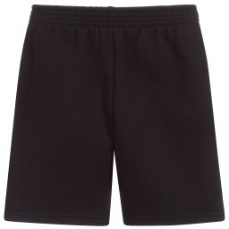 Balenciaga-Black Cotton Logo Shorts | Childrensalon Outlet