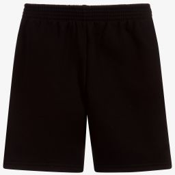 Balenciaga-Black Cotton Logo Shorts | Childrensalon Outlet