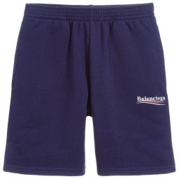Balenciaga Kids elasticated-waistband cotton shorts - Black