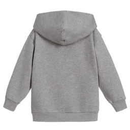 Balenciaga-Grey Cotton Logo Hoodie | Childrensalon Outlet