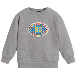 Balenciaga-سويتشيرت قطن لون رمادي | Childrensalon Outlet