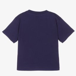 بالينسياغا-تيشيرت قطن لون كحلي و أبيض | Childrensalon Outlet