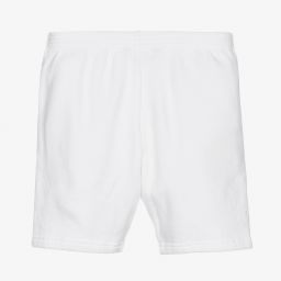 Balenciaga-White Cotton Logo Shorts | Childrensalon Outlet