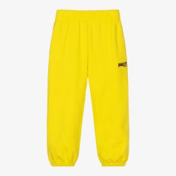 Balenciaga-Yellow Logo Cotton Joggers | Childrensalon Outlet